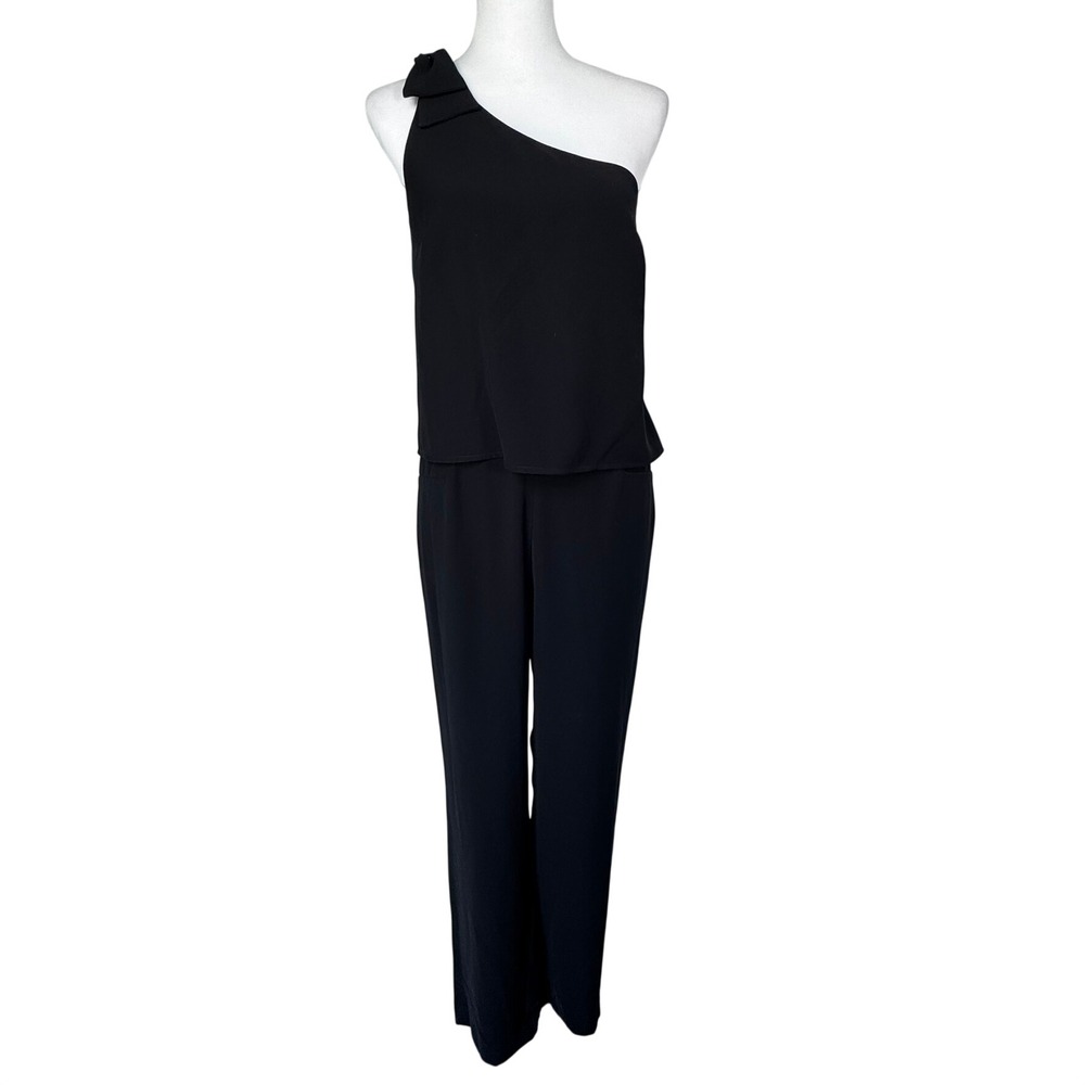 ANTONIO MELANI NWT Women's 4 Black One Shoulder Cersi Jumpsuit Formal Dressy
